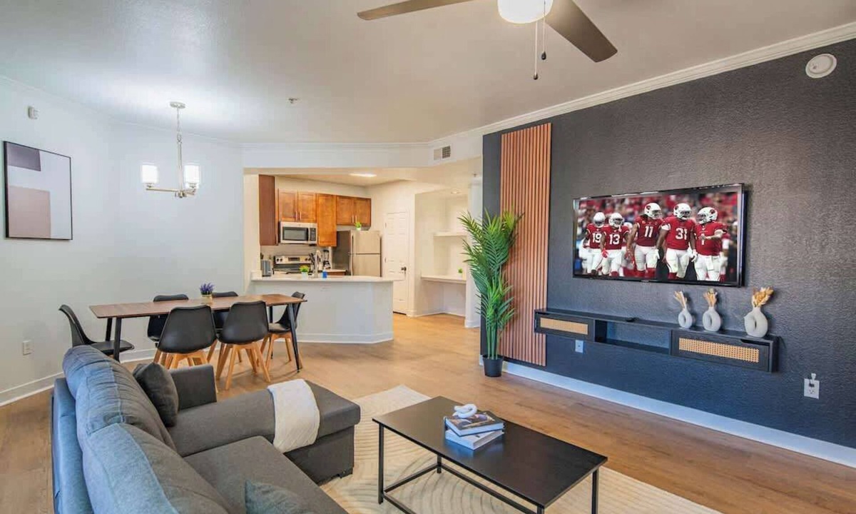 Glendale Sports and Entertainment District Apartment | Near State Farm Stadium | Pool, Gym, Balcony, W/D