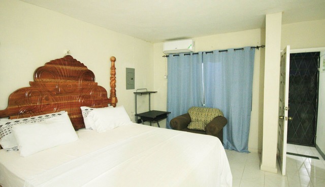 King Bd with Kitchen, AC, Hot Water, Stove & Large Standing Fridge in Montego Bay