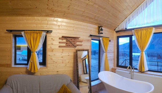 Mood villa kazbegi is city centre of Stepantsminda, with mountimes view. For you