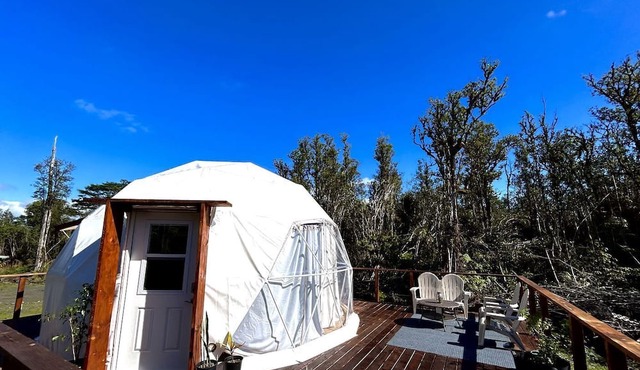 Off-Grid Luxury Dome For Stargazing Close to Volcano National Park, Hilo, Pahoa, Keaau in Mountain View