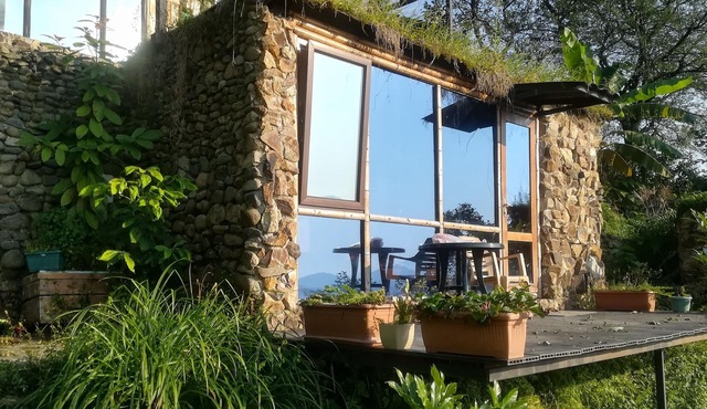 Panoramic sea view tiny house with a terrace