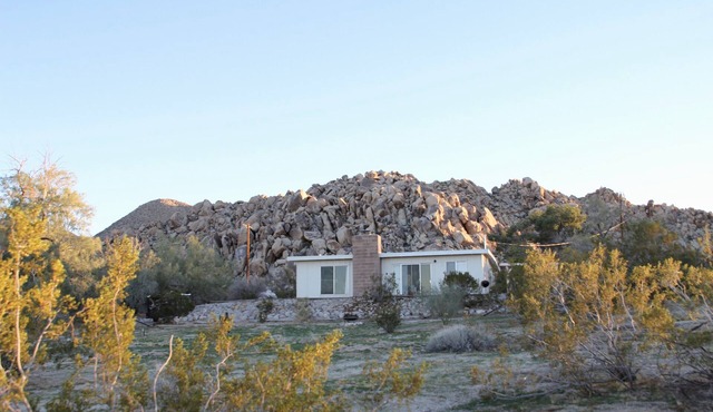 Peaceful mid-century house under the boulders near Joshua Tree National Park in Joshua Tree