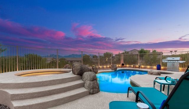 Secluded Luxury Retreat with Heated Pool/Spa, Game Room and Nearby Golf & Hiking in Goodyear