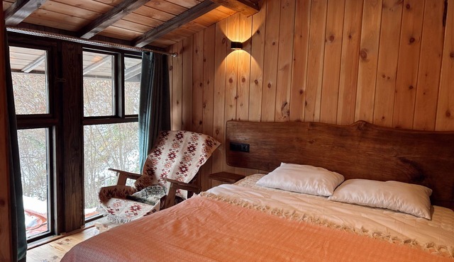 Wooden Cabin in Nature: Sauna, Jacuzzi, BBQ & Fireplace