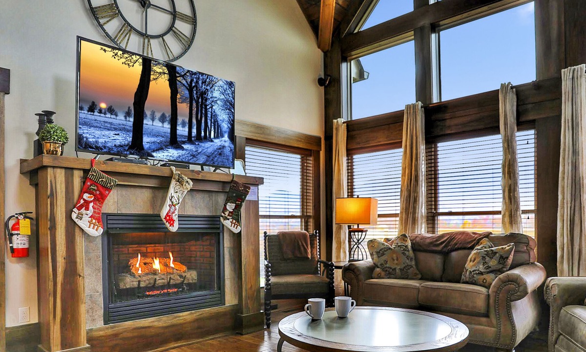 Chalet Village North Cabin | INCREDIBLE Mountain View Cabin! Huge Game Room! Theater! Fire Pit! 2 car garage!