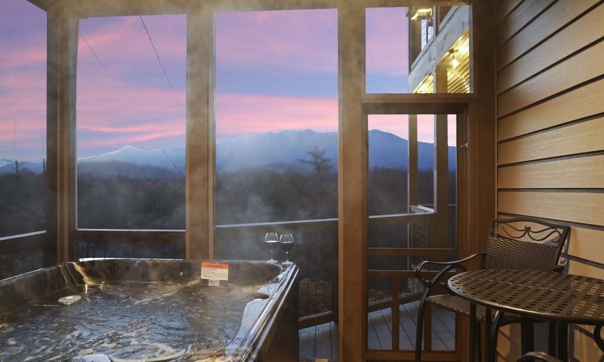 Chalet Village North Cabin | PHENOMENAL Luxury View Cabin! HUGE game room! 4 decks! 5 fireplaces! Hot Tub!