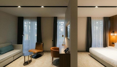 Deluxe Room, 1 King Bed with Sofa bed, Balcony, Garden View