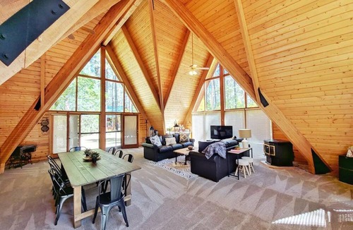 Pinetop Cabin | One of a Kind A-Frame with Cathedral Ceilings in Prestigious Gated Country Club