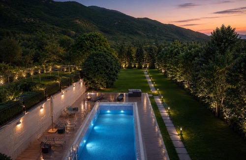 Tsilkani House | Royal Riverside Villa near Kazbegi with Pool & Mountain Views
