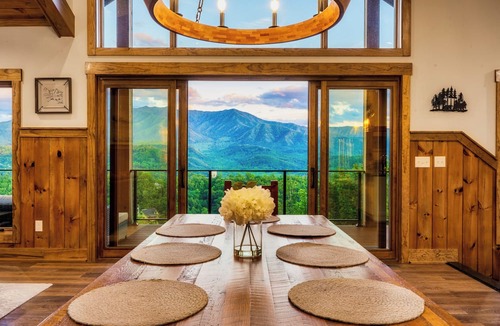 Chalet Village North Cabin | Chalet Village Luxury Cabin w/INSANE Views! Hot Tub! Game Room!