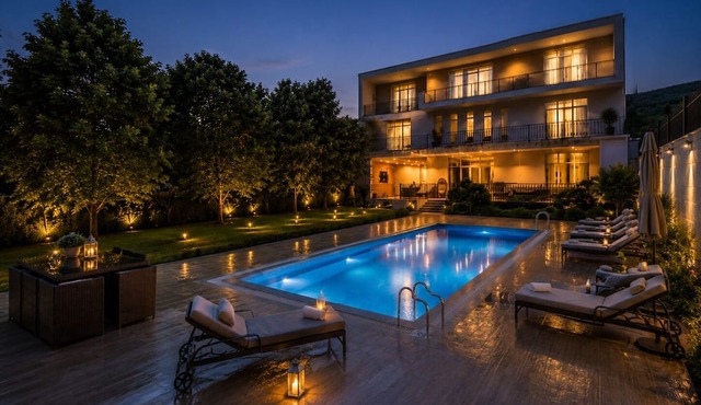 Royal Riverside Villa near Kazbegi with Pool & Mountain Views